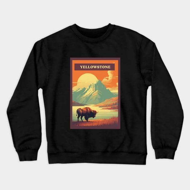 Yellowstone Crewneck Sweatshirt by Retro Travel Design